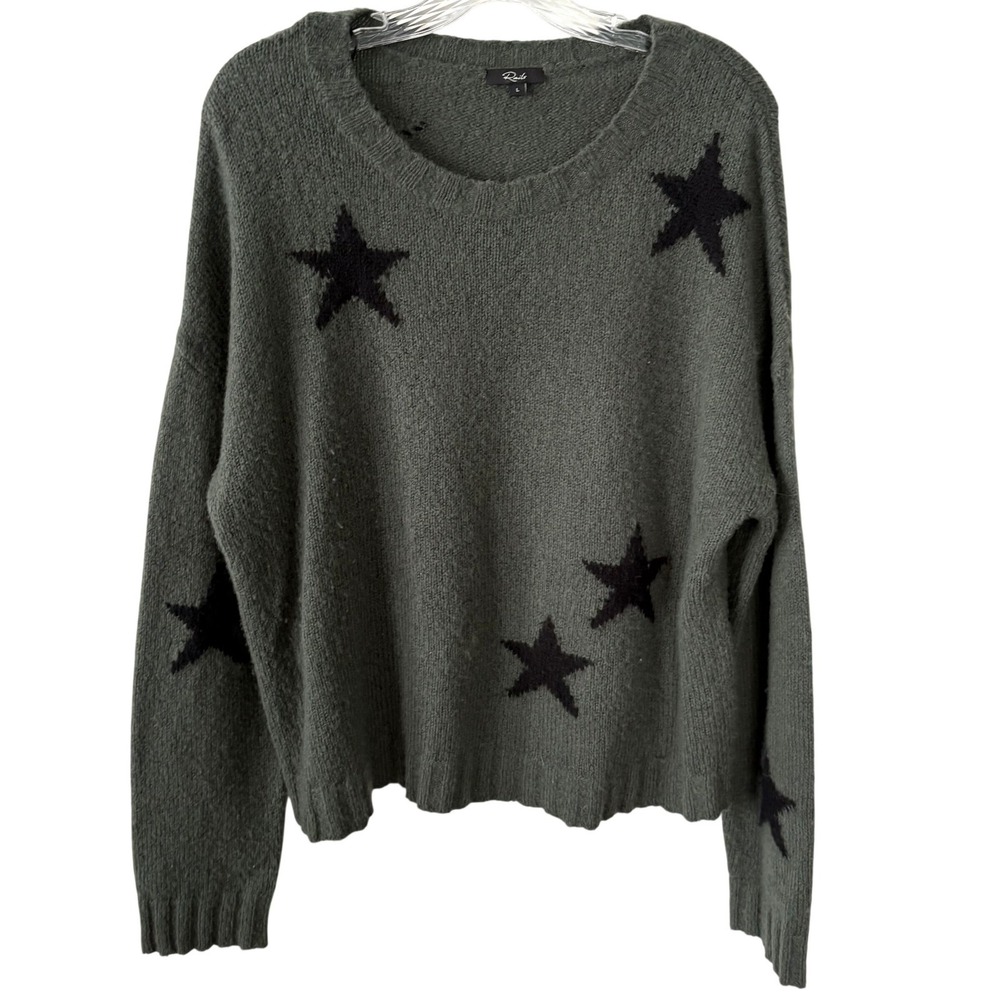 Rails Women's Olive and Black Stars Merino Wool‎ Perci Sweater in Size L